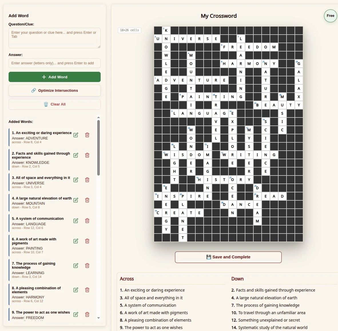 Custom Crosswords Free Custom Crossword Maker — Build Your Own | Crosswords Builder